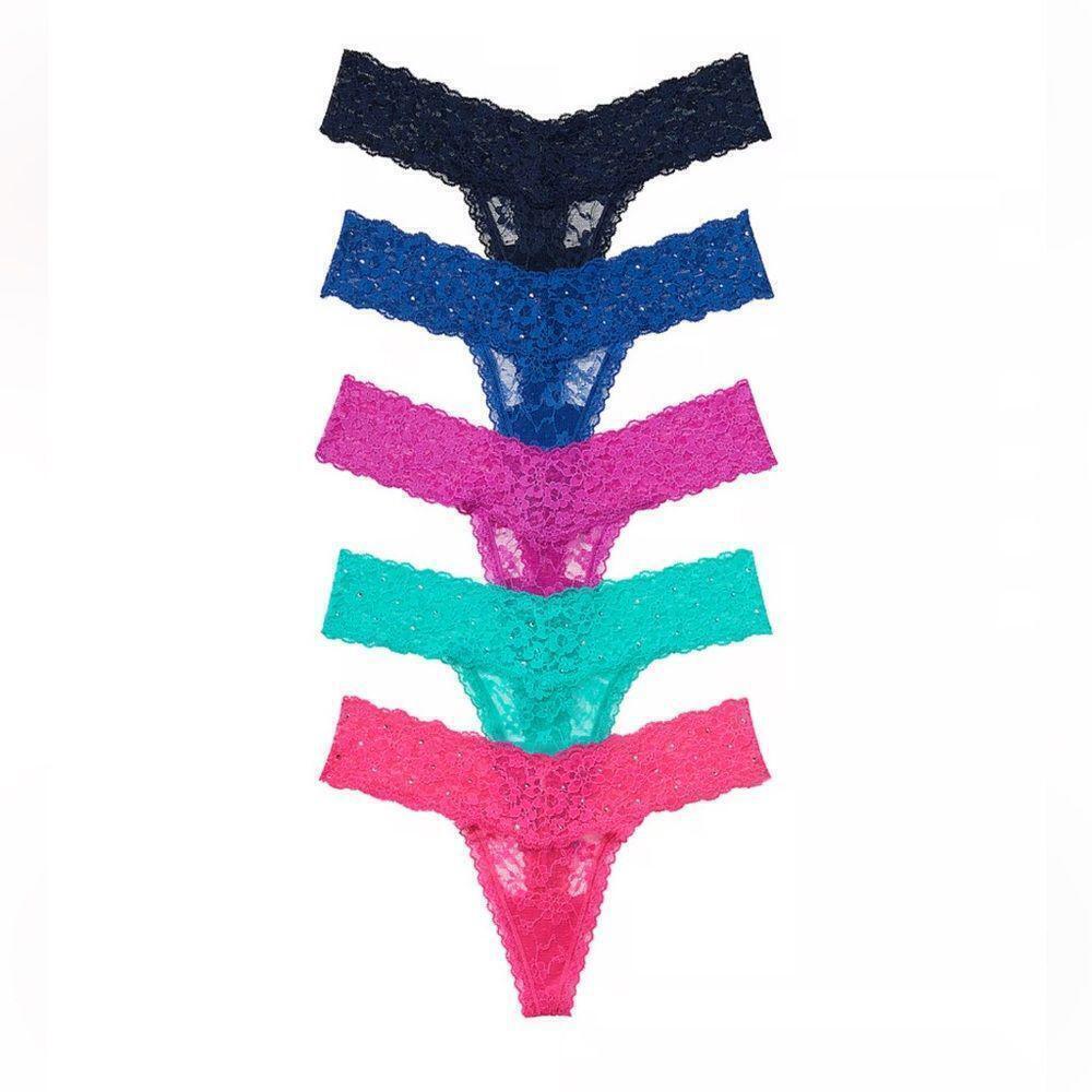 VICTORIA'S SECRET 5-Pack Lace Thong Panties Large